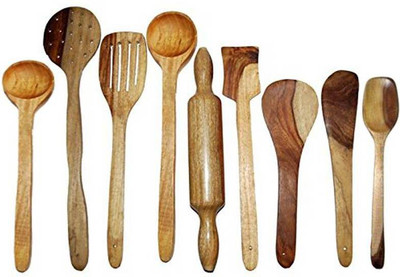 

Craftatoz Wooden Wooden Spoon Set(Pack of 9)
