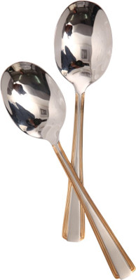 

Mullich Aerigo Gold Stainless Steel Serving Spoon Set(Pack of 2)