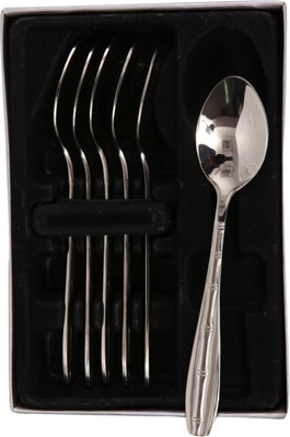 

Mullich Bamboo Silver Stainless Steel Tea Spoon Set(Pack of 6)