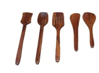 

Onlineshoppee Wood Cooking Spoon Set(Pack of 5)