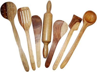 

A. S Wood Disposable Wooden Soup Spoon Set(Pack of 7)