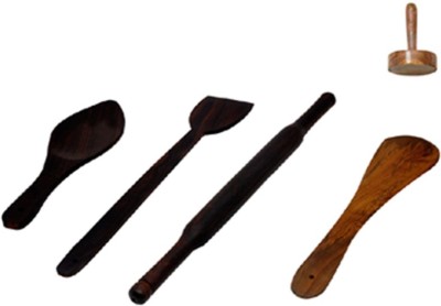 DESI KARIGAR Wood Wooden Spoon Set(Pack of 5)