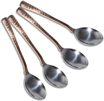 Prisha India Craft Stainless Steel, Copper Serving Spoon Set(Pack of 4)