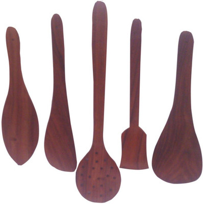 

Craftatoz Wood Cooking Spoon Set(Pack of 5)