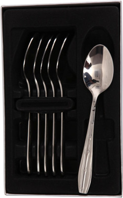

Mullich Bamboo Silver Stainless Steel Baby Spoon Set(Pack of 6)