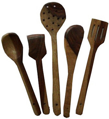 

Craftatoz Wood Cooking Spoon Set(Pack of 5)