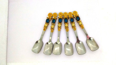 

JewelKraft Designs Stainless Steel Ice-cream Spoon Set(Pack of 6)