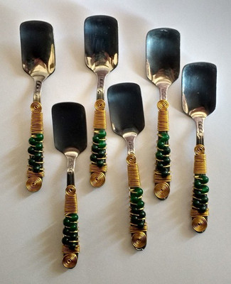 

JewelKraft Designs Stainless Steel Ice-cream Spoon Set(Pack of 6)