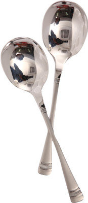 

Mullich Reviera Silver Stainless Steel Serving Spoon Set(Pack of 2)