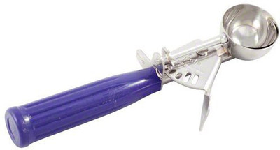 

Update International Dp40 Stainless Steel Ice Cream Disher With Purple Plastic Handle
