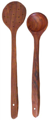 

Craftatoz Wood Cooking Spoon Set(Pack of 2)
