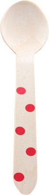 

Funcart Polka Dot Cutlery Utensil Disposable Wooden Table Spoon Set(Pack of 10)