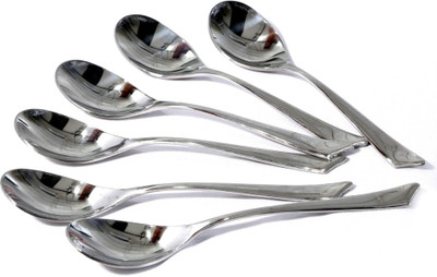 Sona Curvy Privilege Cutlery Stainless Steel Dessert Spoon Set(Pack of 6)