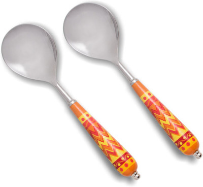 

Chumbak Tangy Triangles Serving Spoon Set Steel Soup Spoon Set(Pack of 2)