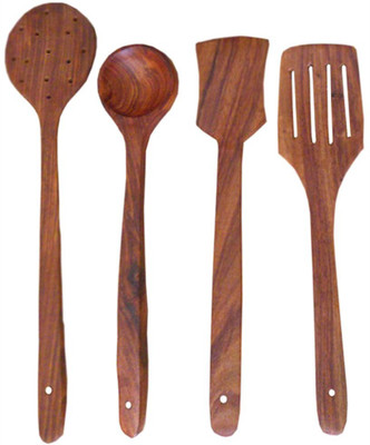

Craftatoz Wood Cooking Spoon Set(Pack of 4)