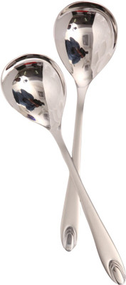 

Mullich Cairo Silver Stainless Steel Serving Spoon Set(Pack of 2)