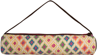 

JaipurSe Geometric Print With Handcrafted Kantha Work Light Weight Yoga Mat Bag(Multicolor, Kit Bag)