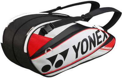 

Yonex SUNR 9526 TG Racquet Bag(Multicolor, Kit Bag), Grey;red;silver