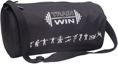 

Cosmus Fitwell - Black Gym Bag(Black, Kit Bag, Black & white