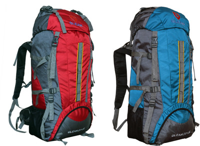 

Gleam Gleam 2209 Mountain / Hiking / trekking bag 75 Ltrs Rucksack with RAIN COVER(Multicolor, Backpack), Blue;grey;red