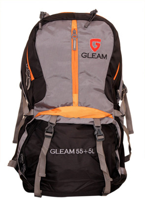 

Gleam 2209 Climate Proof R/ Hiking / trekking bag / 60 Ltrs with Laptop Sleeve & Rain Cover RUCKSACK(Multicolor, Backpack), Black;grey