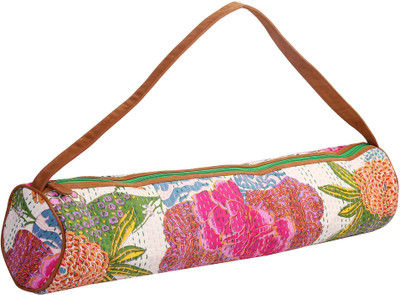 

JaipurSe Cream Cotton Printed Light Weight Exercise Women - Fits Large Size Yoga Mat Bag(Multicolor, Kit Bag)
