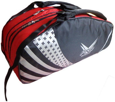 

Thrax Pro series Badminton Kit bag(Multicolor, Kit Bag), Black;red