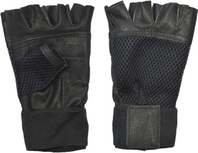 

FS Black Gym Gloves Gym & Fitness Gloves (Free Size, Black)