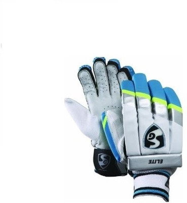

SG ELITE Batting Gloves (M, White, Blue), Assorted