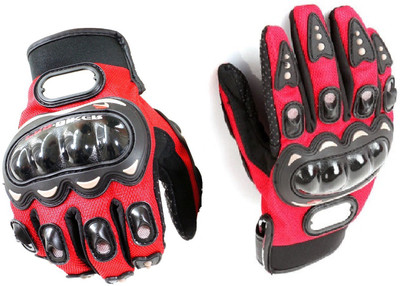 Pa PRO-BIKERZ-RED-ATT-(FULL-FINGERED)-XL-Q8226 Riding Gloves(Red, Black)