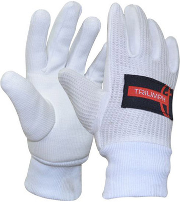 Triumph Wicket Keeper Batting Gloves (Free Size, White)