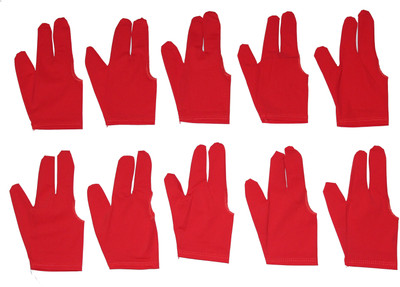 

Billiedge PACK OF 10 Billiard Gloves (Free Size, Red)