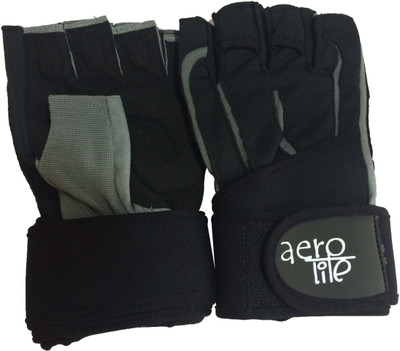 

Aerolite Power Lift-V Max Gym & Fitness Gloves (XL, Grey), Black;grey