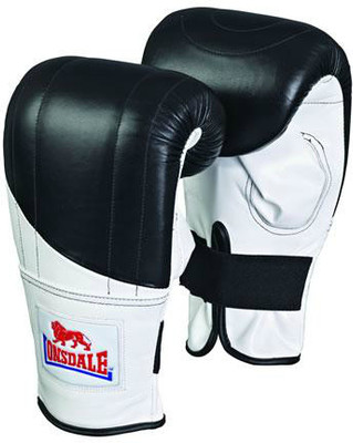 

Lonsdale Pro Fitness Style Bag Mitt Boxing Gloves (XL, Black, White)