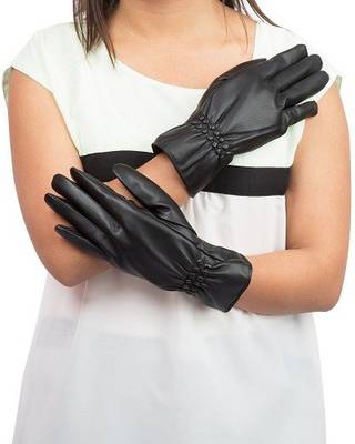AllExtreme Women's Classic Winter Warm Driving Leather Gloves wit...