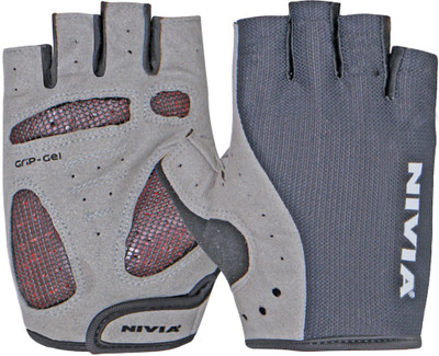 

Nivia Grip Gel Genuine Leather Gym & Fitness Gloves (M, Black, Grey)