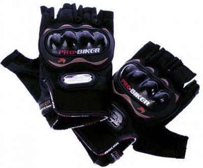 

Probiker Bike Racing Motorcycle Half Riding Gloves Black Color Riding Gloves (XL, Black)
