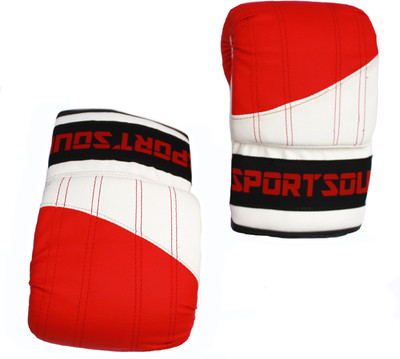 

SportSoul Women's Open Thumb Boxing Gloves (M, White, Red), Red;white