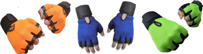 

Cp Bigbasket Netted with Wrist Support Gym & Fitness Gloves (Free Size, Orange, Blue, Green), Blue;green;orange