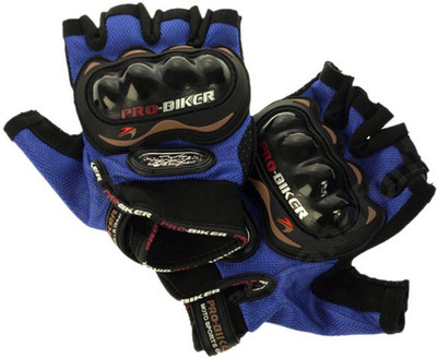 

Probiker Half Cut for Bike/Motorcycle/Scooter Riding Gloves (L, Blue)