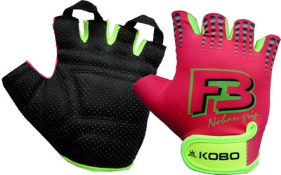 

Kobo Ladies Exercise Weight Lifting Grippy Hand Protector Padded WTG-11 Gym & Fitness Gloves (L, Pink, Green), Green;pink