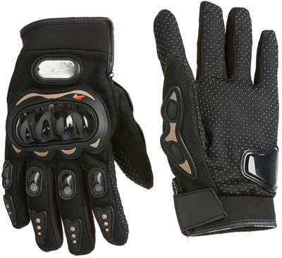 

Creative India Exports Black Leather Motorcycle Riding Gloves (XXL, Black)