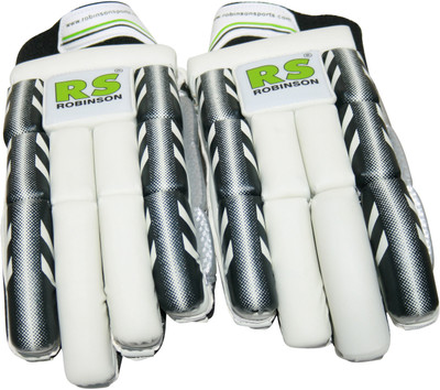 RS Robinson Black Batting Gloves (XL, Black)