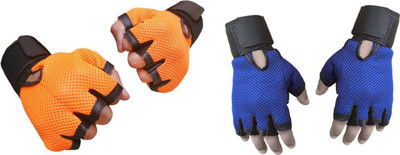 

Cp Bigbasket Netted with Wrist Support Gym & Fitness Gloves (, Orange, Blue, Blue;orange