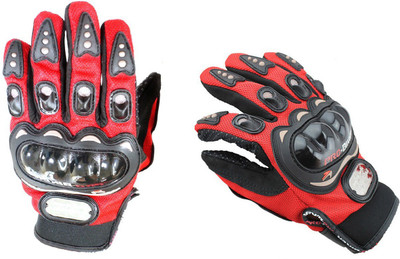 Pa PRO-BIKERZ-RED-ATT-(FULL-FINGERED)-XXL-Q8248 Riding Gloves(Red)