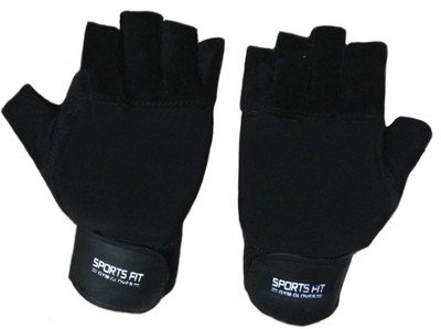 

J&D Sales Short Fingered Gym & Fitness Gloves (Free Size, Black)