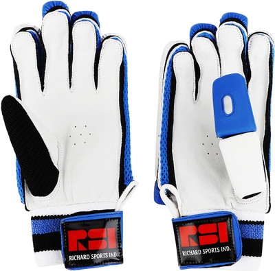 

Richard Pride Batting Gloves (Men, White, Blue), Blue;white