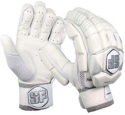 

Stanford Pro Lite Mens Batting Gloves (L, White, Silver), Silver;white