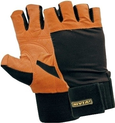 

Nivia Prowrap Gym & Fitness Gloves (, Black, Orange, Black;brown