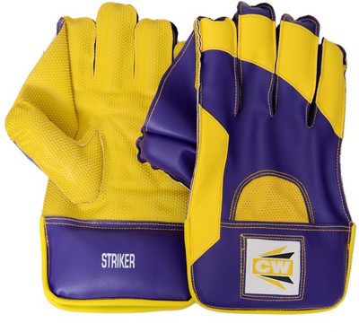 CW Striker Wicket Keeping Gloves (Men, Yellow, Purple), Purple;yellow